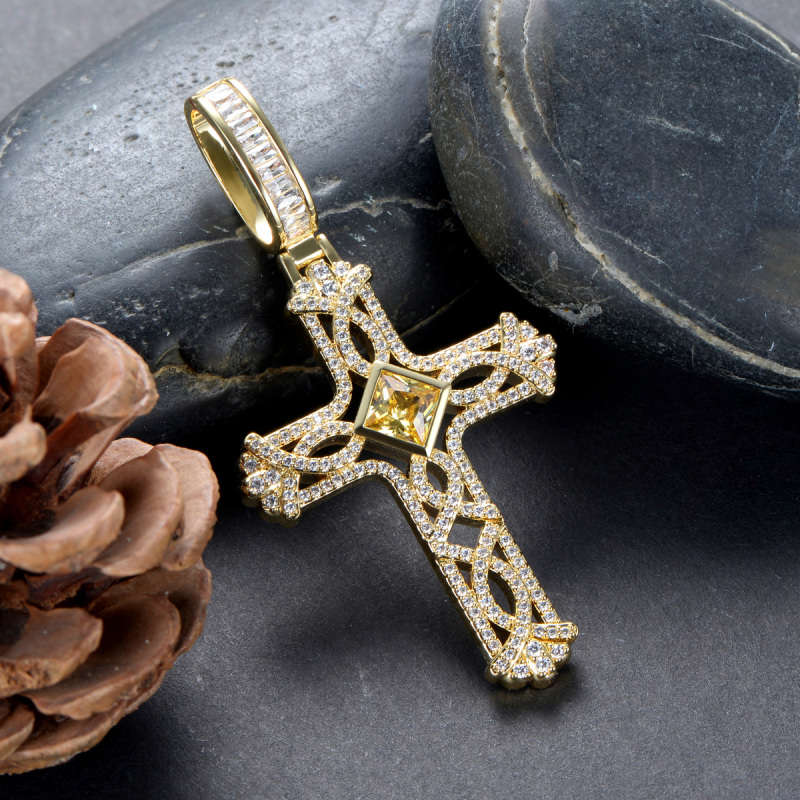 gemstone cross pendant