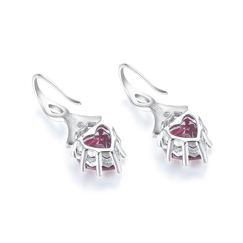 July birthstone heart earrings