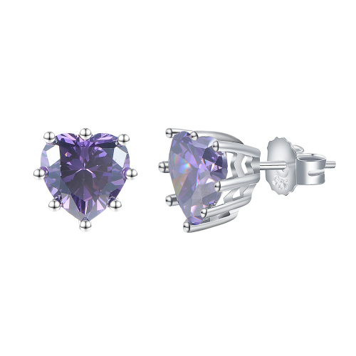 Feb. heart stud earrings