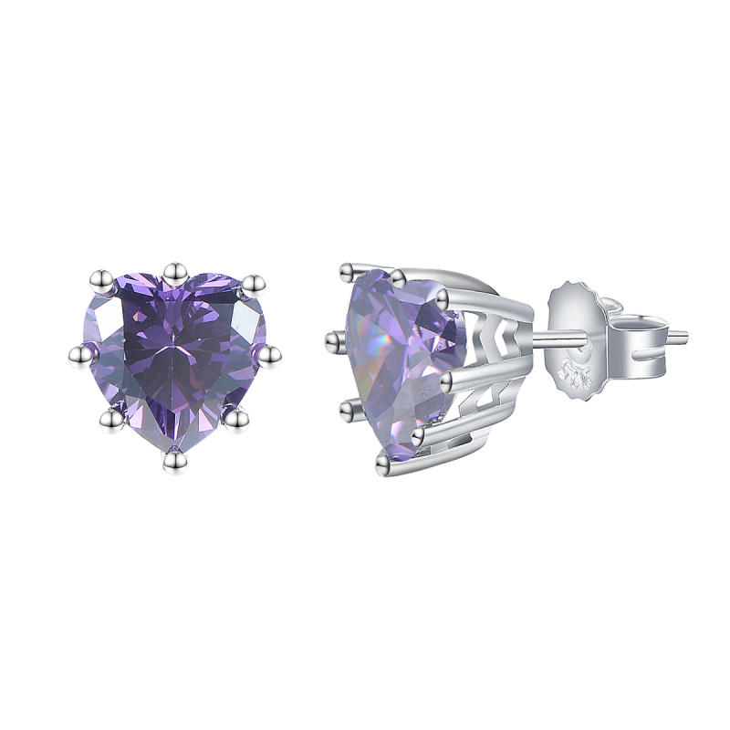 Feb. heart stud earrings