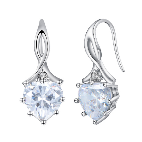 April birthstone heart earrings