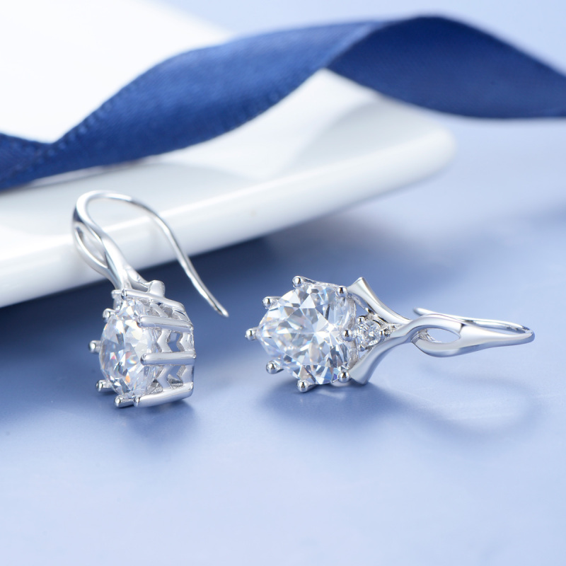 April birthstone heart earrings