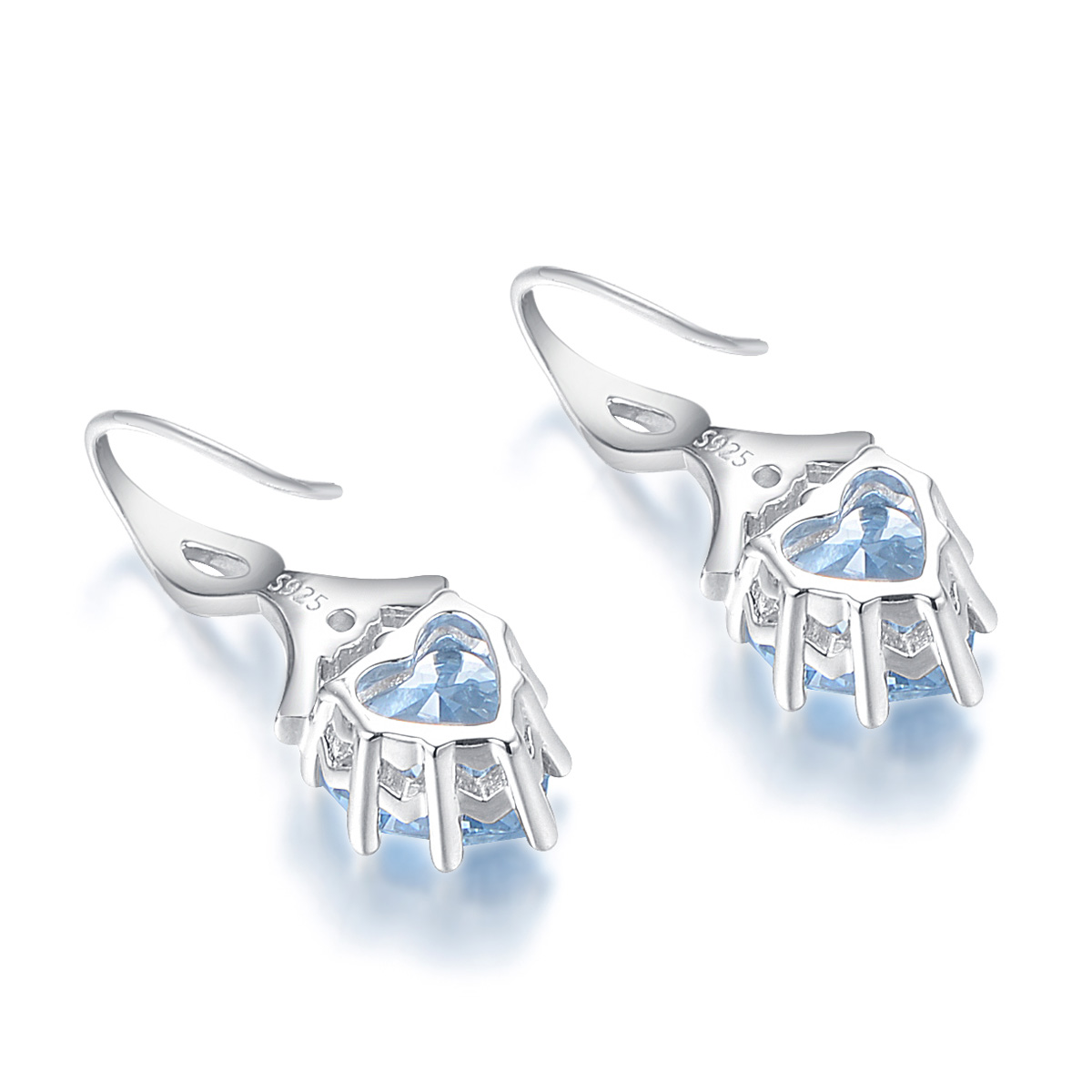 June birthstone heart earrings