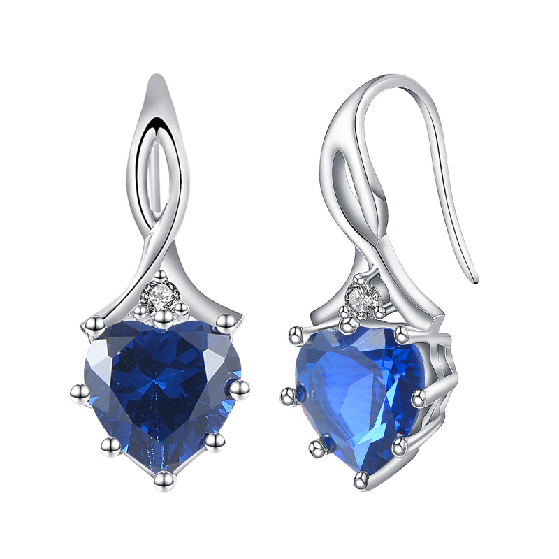 September birthstone heart earrings