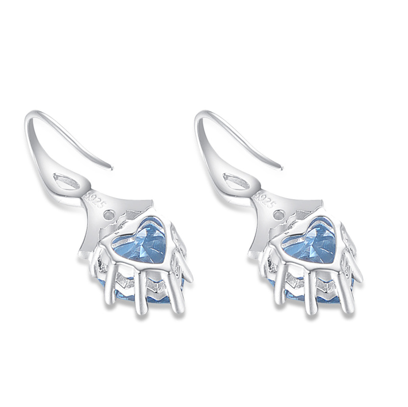 March birthstone heart earrings