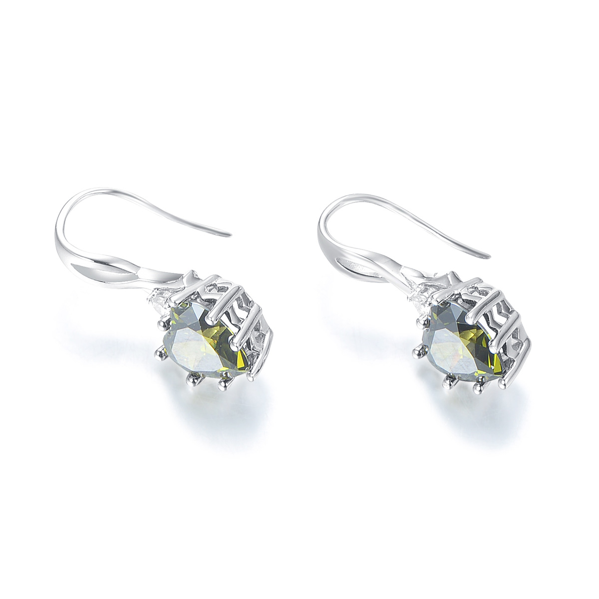 August birthstone heart earrings