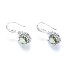 August birthstone heart earrings