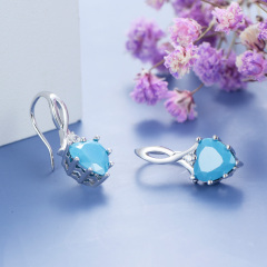 December birthstone heart earrings