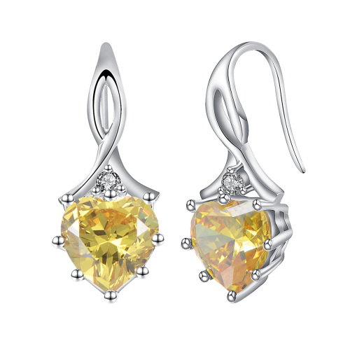 November birthstone heart earrings
