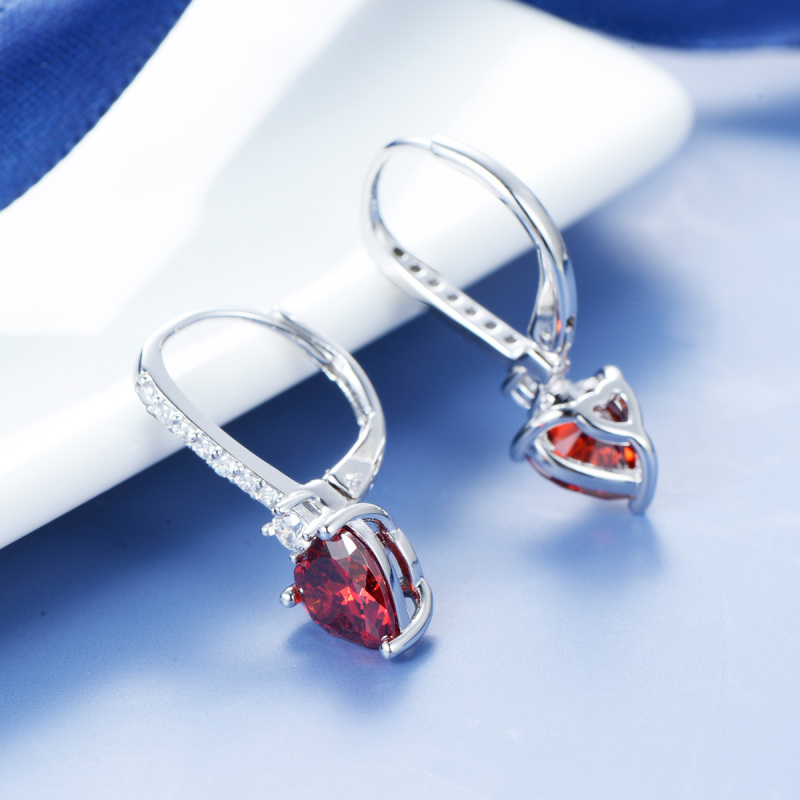 garnet love earrings