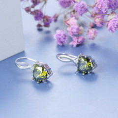 August birthstone heart earrings