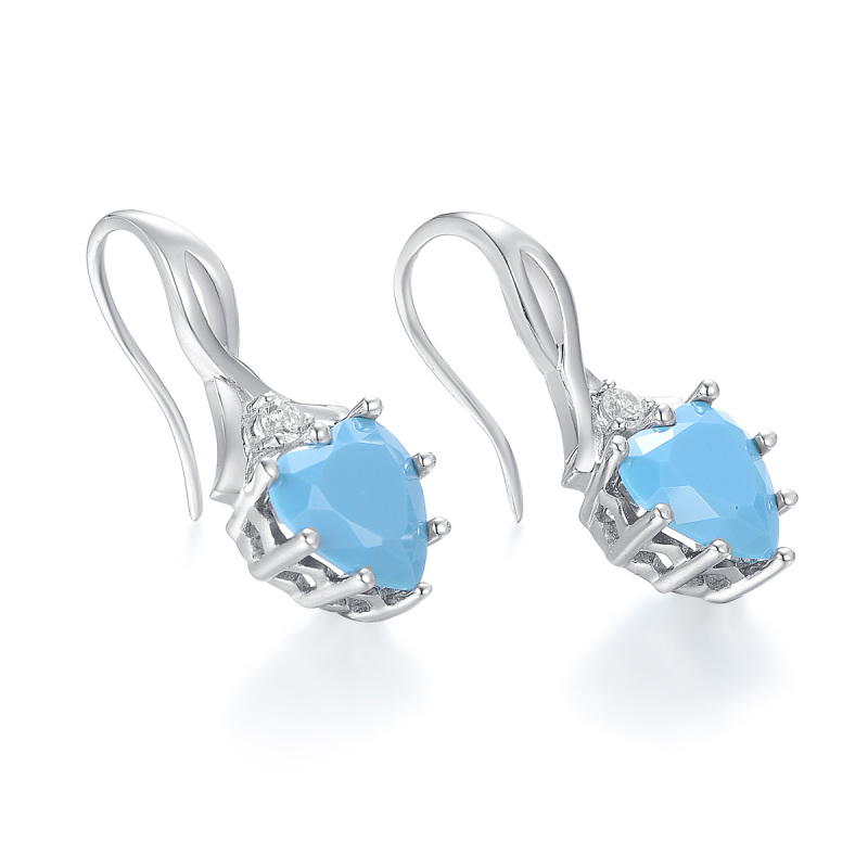 December birthstone heart earrings