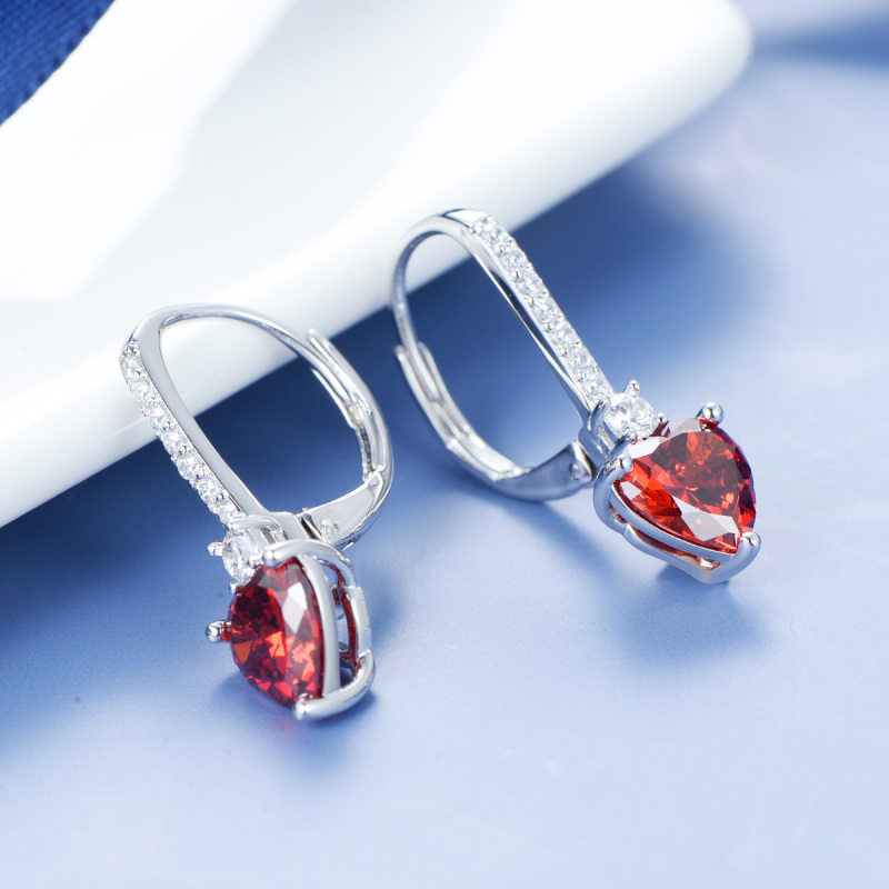 garnet love earrings