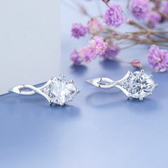 April birthstone heart earrings