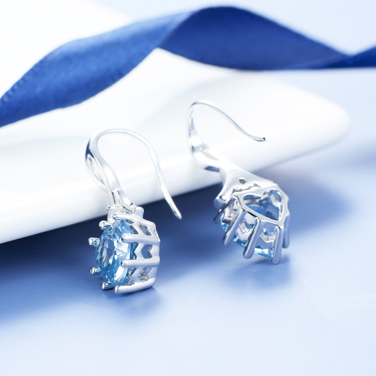 June birthstone heart earrings