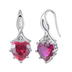 July birthstone heart earrings