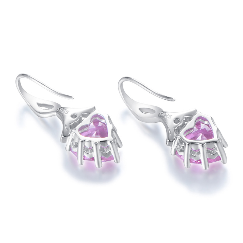 October birthstone heart earrings