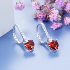 garnet love earrings