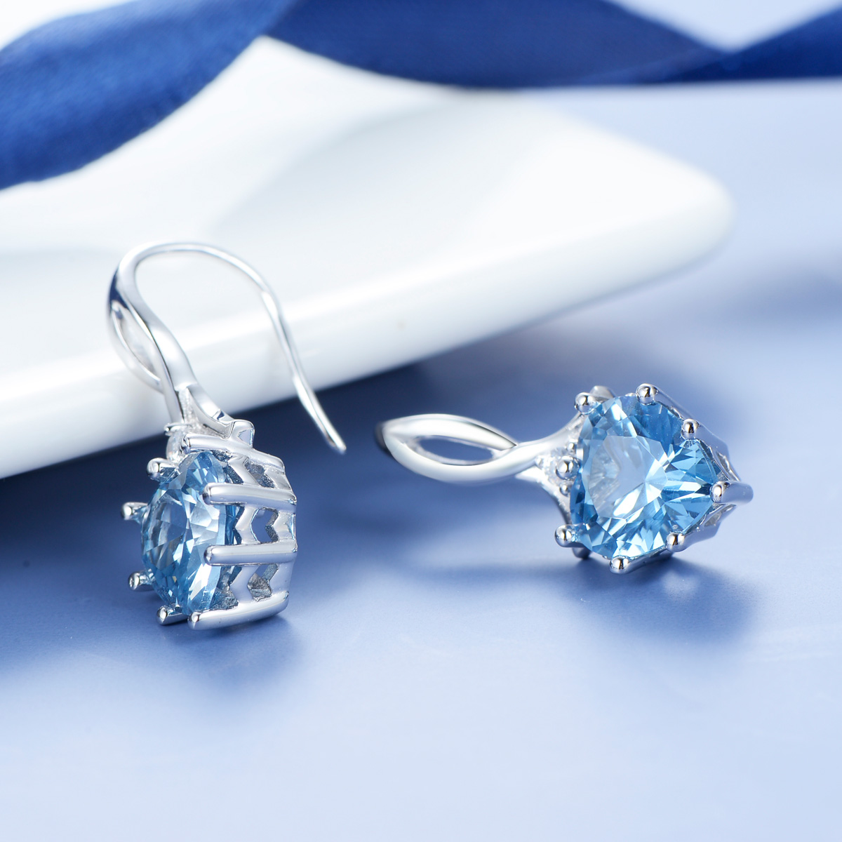 June birthstone heart earrings