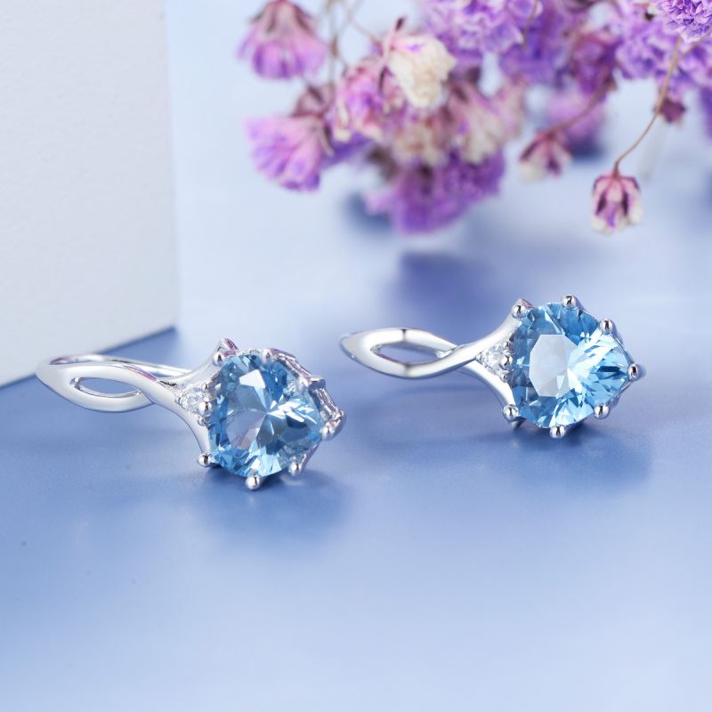 June birthstone heart earrings