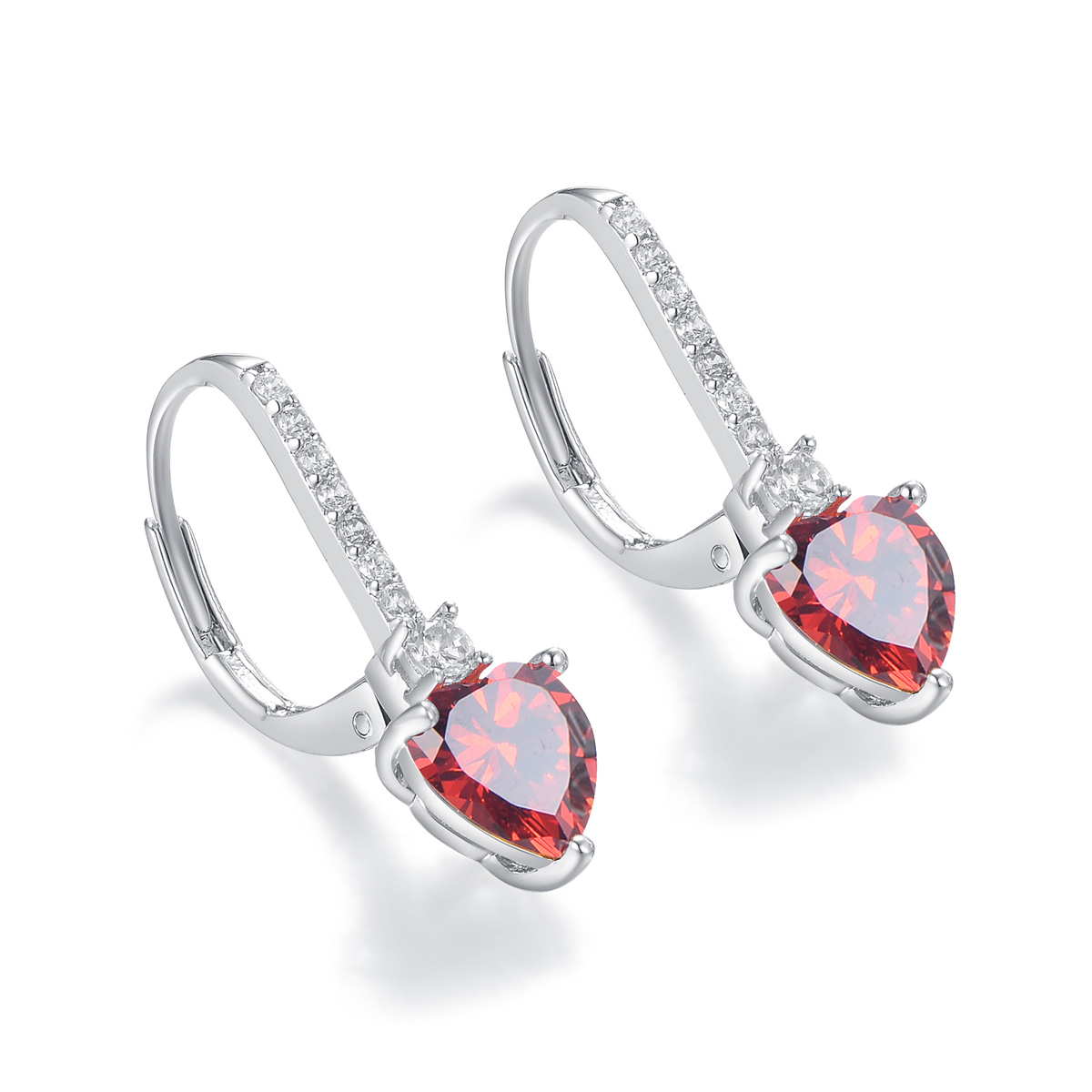 garnet love earrings