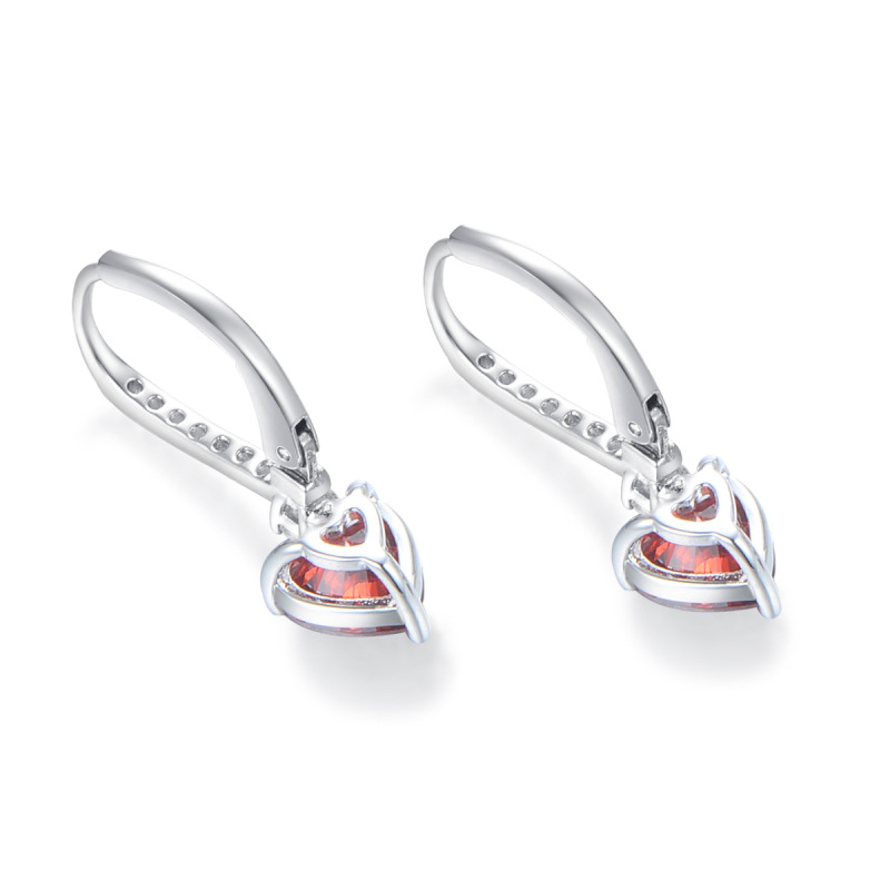 garnet love earrings