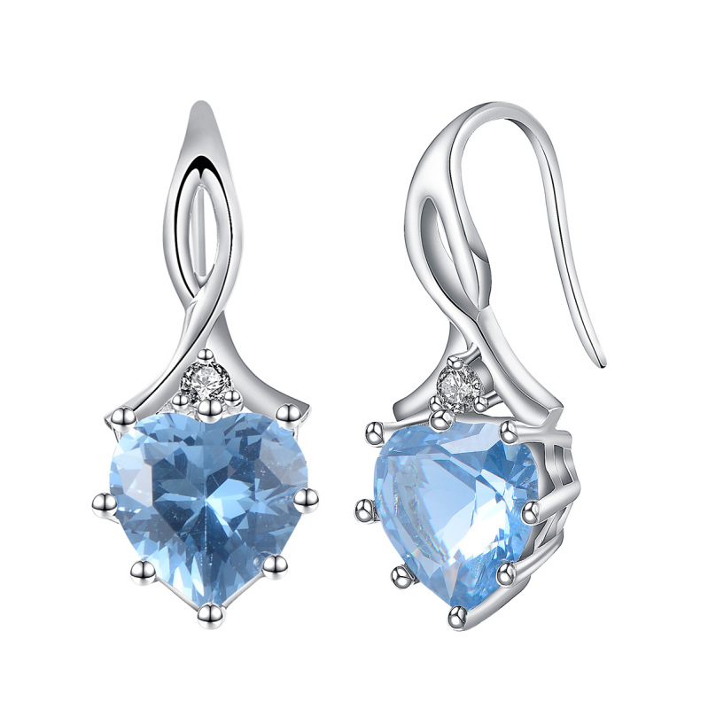 June birthstone heart earrings