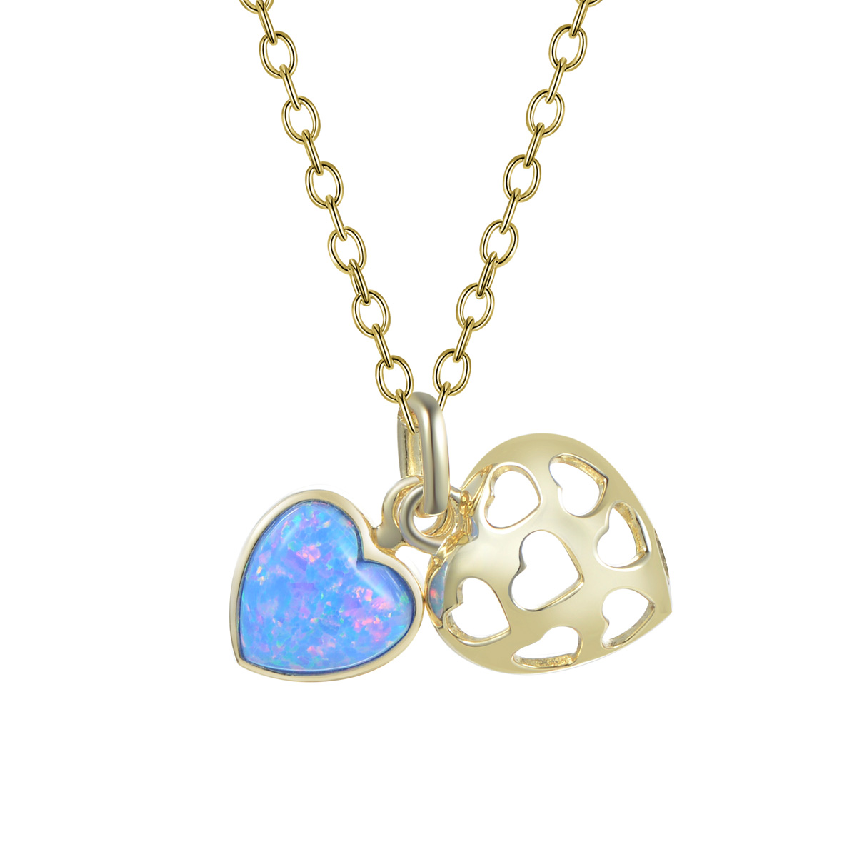 Heart-shaped Opal necklace
