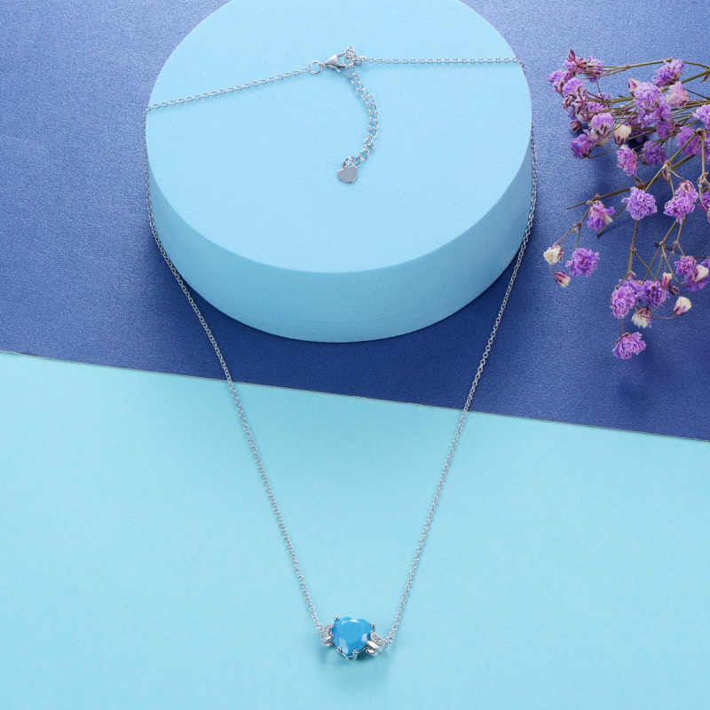 Dec. birthstone heart necklace