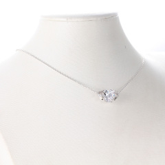 Apr. birthstone heart necklace