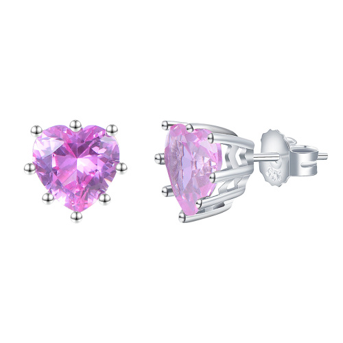 Oct. heart stud earrings