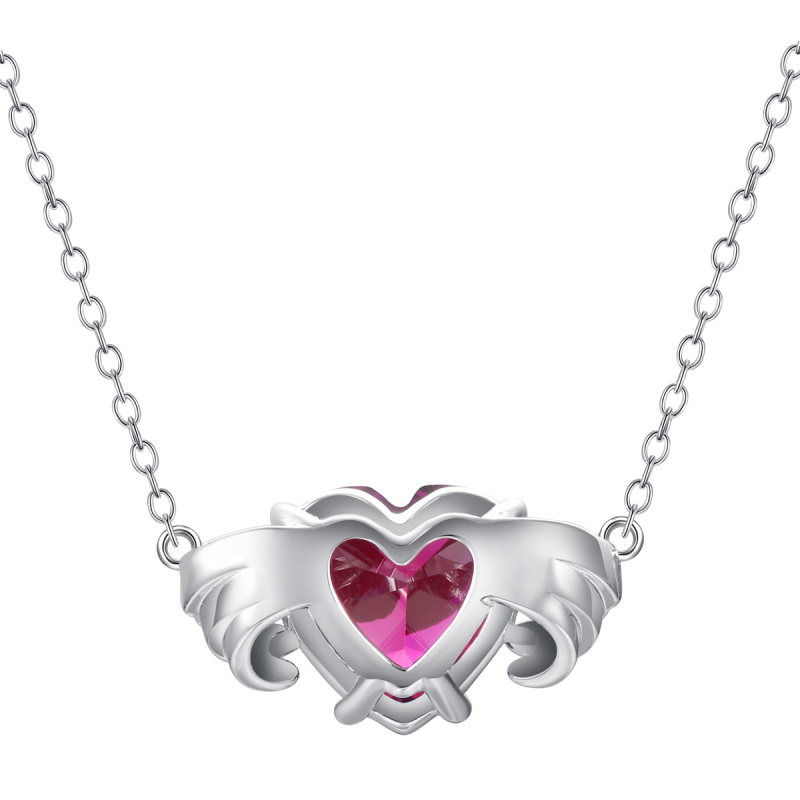 Jul. birthstone heart necklace