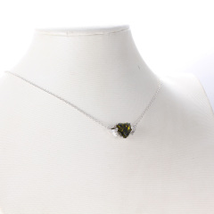 Aug. birthstone heart necklace