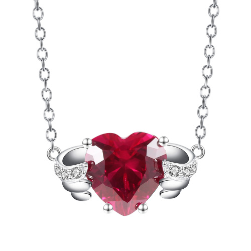Jan. birthstone heart necklace