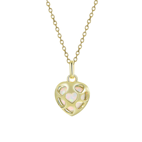 Heart-shaped Opal necklace
