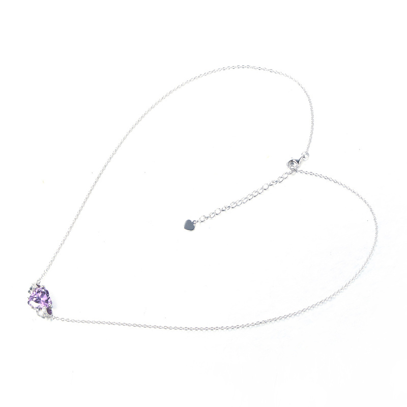Feb. birthstone heart necklace