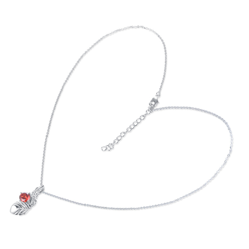 garnet zircon feather necklace