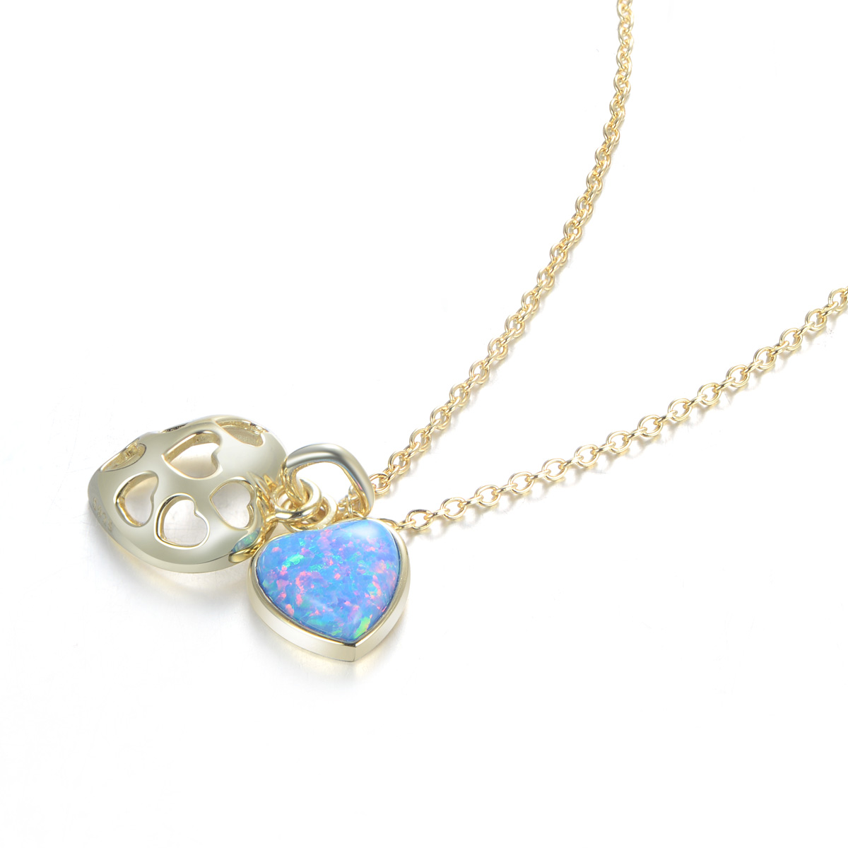 Heart-shaped Opal necklace