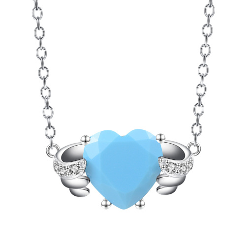 Dec. birthstone heart necklace