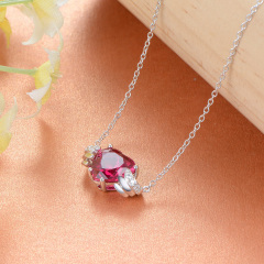 Jul. birthstone heart necklace