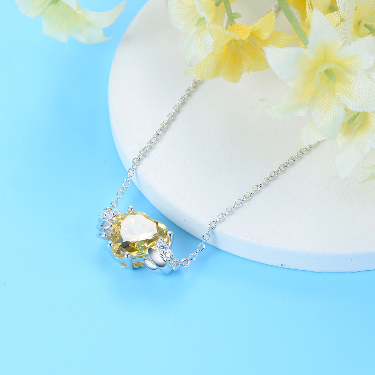 Nov. birthstone heart necklace