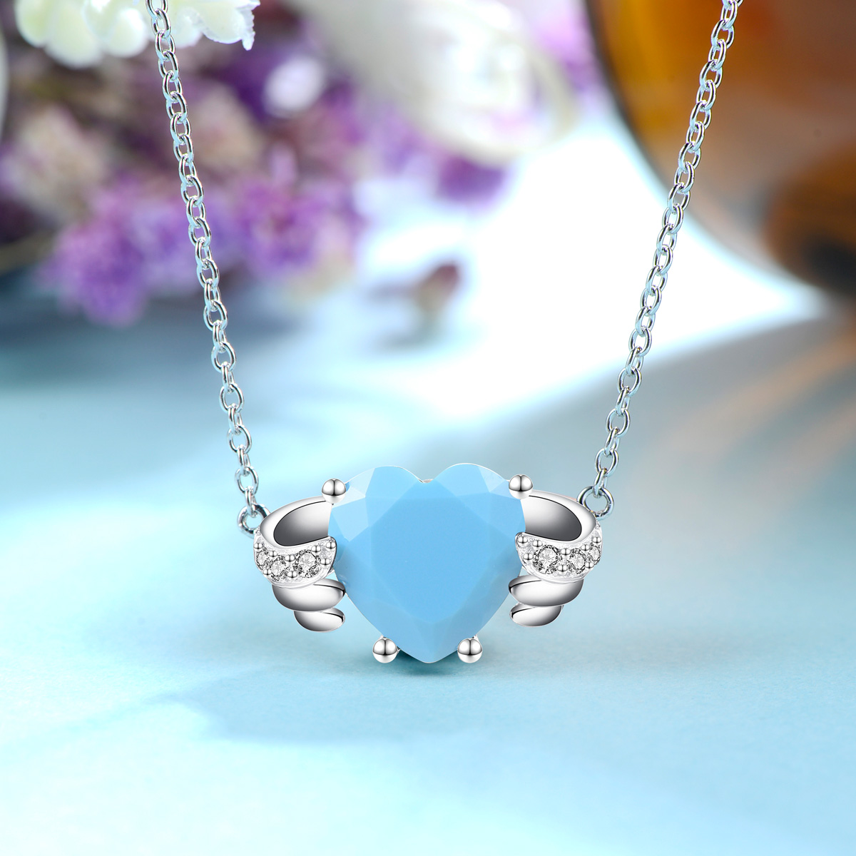Dec. birthstone heart necklace