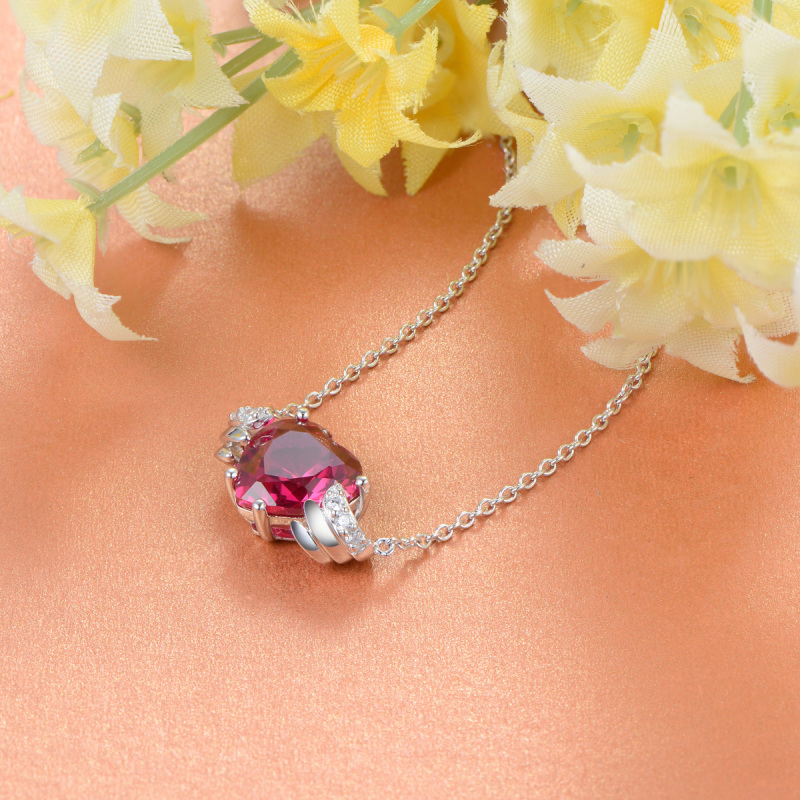 Jul. birthstone heart necklace