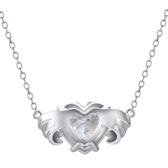 Apr. birthstone heart necklace