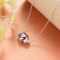 Jan. birthstone heart necklace