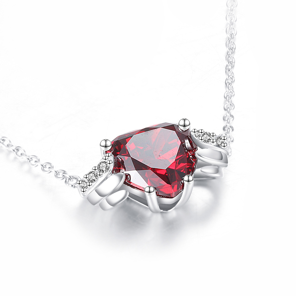 Jan. birthstone heart necklace