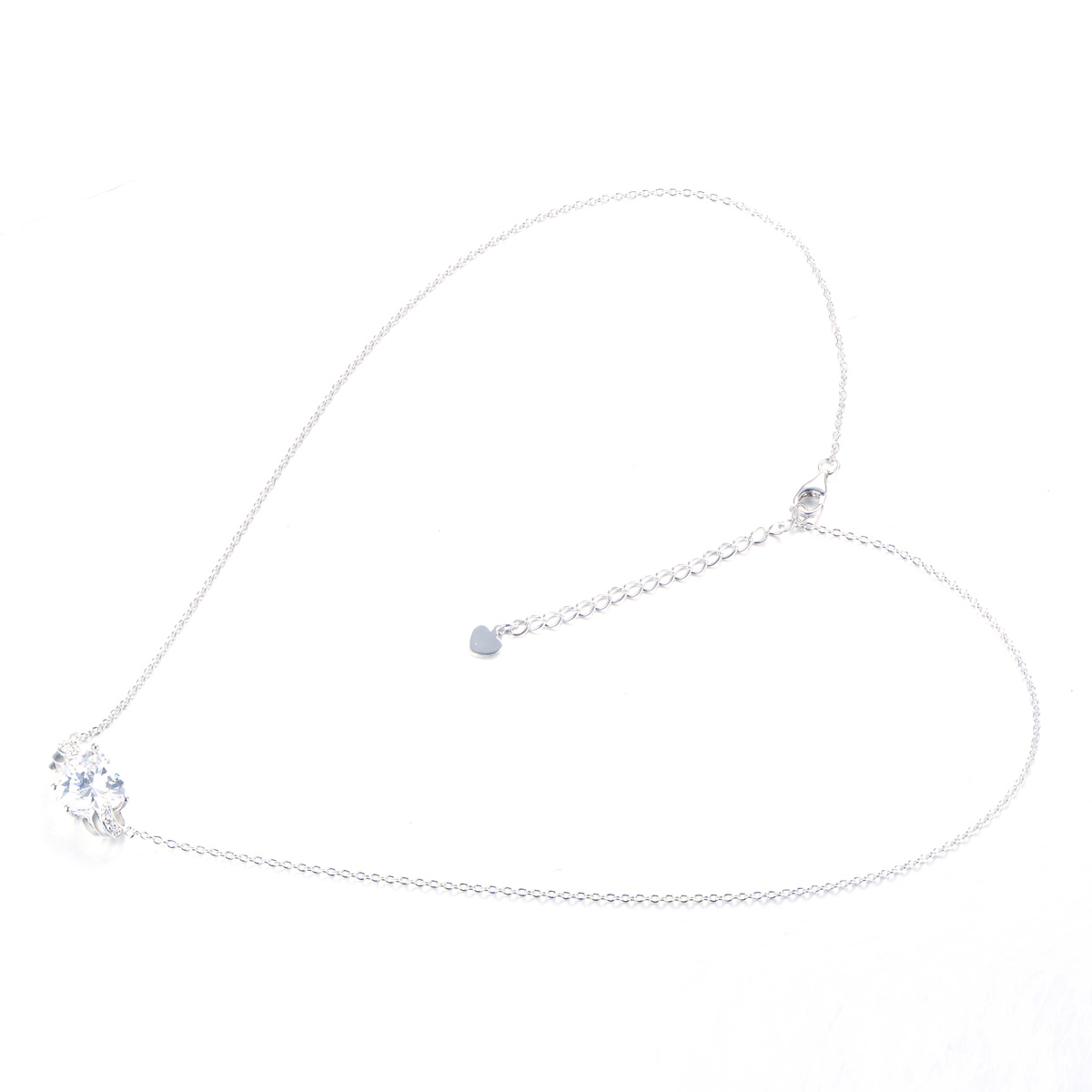 Apr. birthstone heart necklace