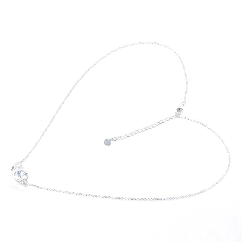 Apr. birthstone heart necklace