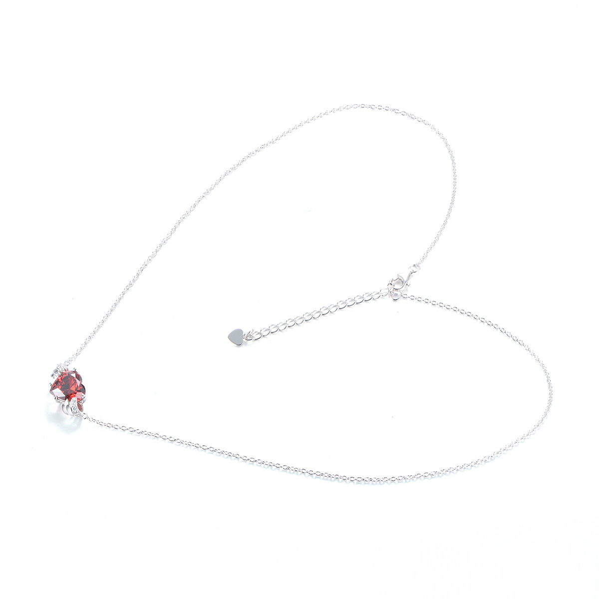 Jan. birthstone heart necklace