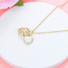 Heart-shaped Opal necklace